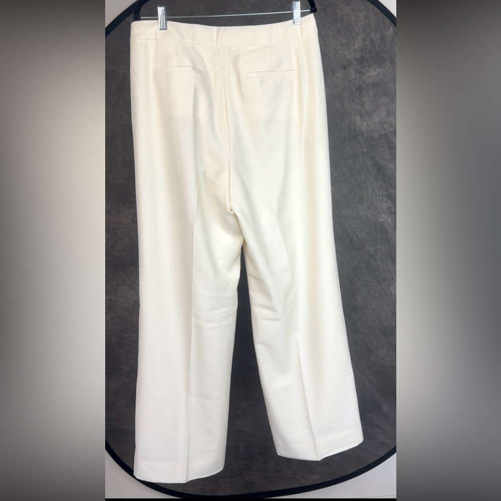 J.Crew Collection Italian Wool Dress Pants Cream Size 14 Tollegno 1900 Lined - Picture 6 of 6